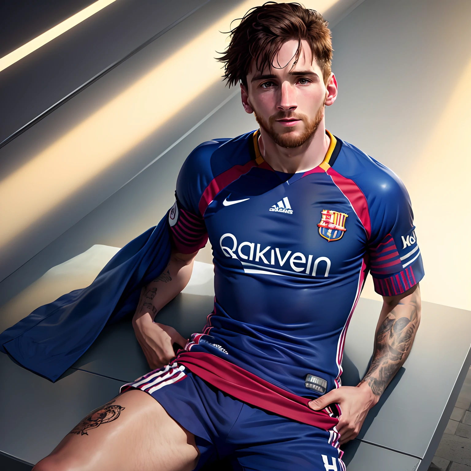 Messi with a pink jersey 