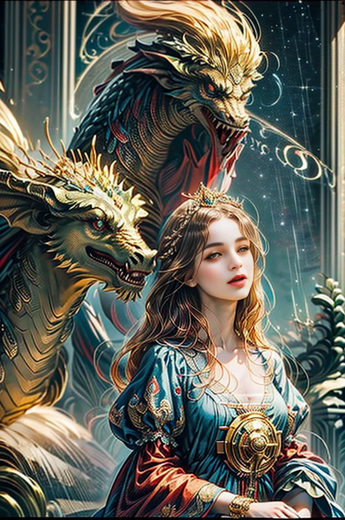 An 8K high-definition portrait of a beautiful ((woman with dragon)), Deusa afrodite, uma deusa de beleza fenomenal, a mais bela das mulheres, mulher iraniana de extrema beleza,((tiro de todo o corpo)),(( com longos cabelos cacheados)), ((vestido longo vermelho e preto e detalhes em dourado )), (( with dragon), mulher com magia cigana, ((uma bela cigana de cabelos cacheados, libidinosa)), In the background full moon and sky with Milky Way, era vitoriana, uma Rainha bela e jovem, filmic grain, Ilford HP5, 80mmDeusa do Mar, Deusa do Oceano, Luthien, arte de deusa, Deusa da mitologia grega, Deusa da Lua, Deusa do amor e da paz, deusa bonito, Mitologia do Deusa da Terra, Um retrato impressionante de um deusa, Frank Kelly Freas, Estilo Karol Bak, ((beautiful face)), Ultra Definition, melhor qualidade, 32k ultra | | | | | | | | | | | | | | | | | | | | | | | | | | | | | | | | | | | | | | | | | | | | | | | | | | | | | | | | | | | | | | | | | | | | | | | | | | | | | | | | | | | | | |, Ultra HD | | | | | | | | | | | | | | | | | | | | | | | | | | | | | | | | | | | | | | | | | | | | | | | | | | | | | | | | | | | | | | | | | | | | | | | | | | | | | | | | | | | | | | | | | | | | | | | | | | | | | | | | | | | | |