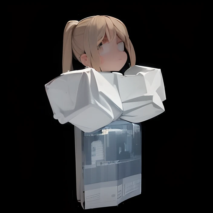 (best quality,4k,8k,highres,masterpiece:1.2),ultra-detailed,(realistic,photorealistic,photo-realistic:1.37),solo,black background,1girl,faceless,blonde hair,brown hair,short hair,long hair,ponytail,twintails,shirt,simple background,parody