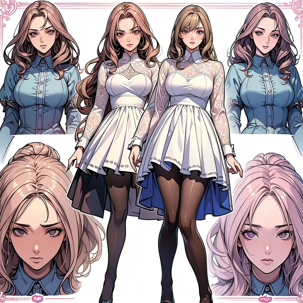 ((Masterpiece, Highest quality)), Detailed face, CharacterDesignSheet， full bodyesbian, Full of details, Multiple poses and expressions, Highly detailed, Depth, Many parts，Beautiful assassin girl，Night clothes，estilo fantasia，lacepantyhose，Extremely beautiful，High Balance, Natural light,