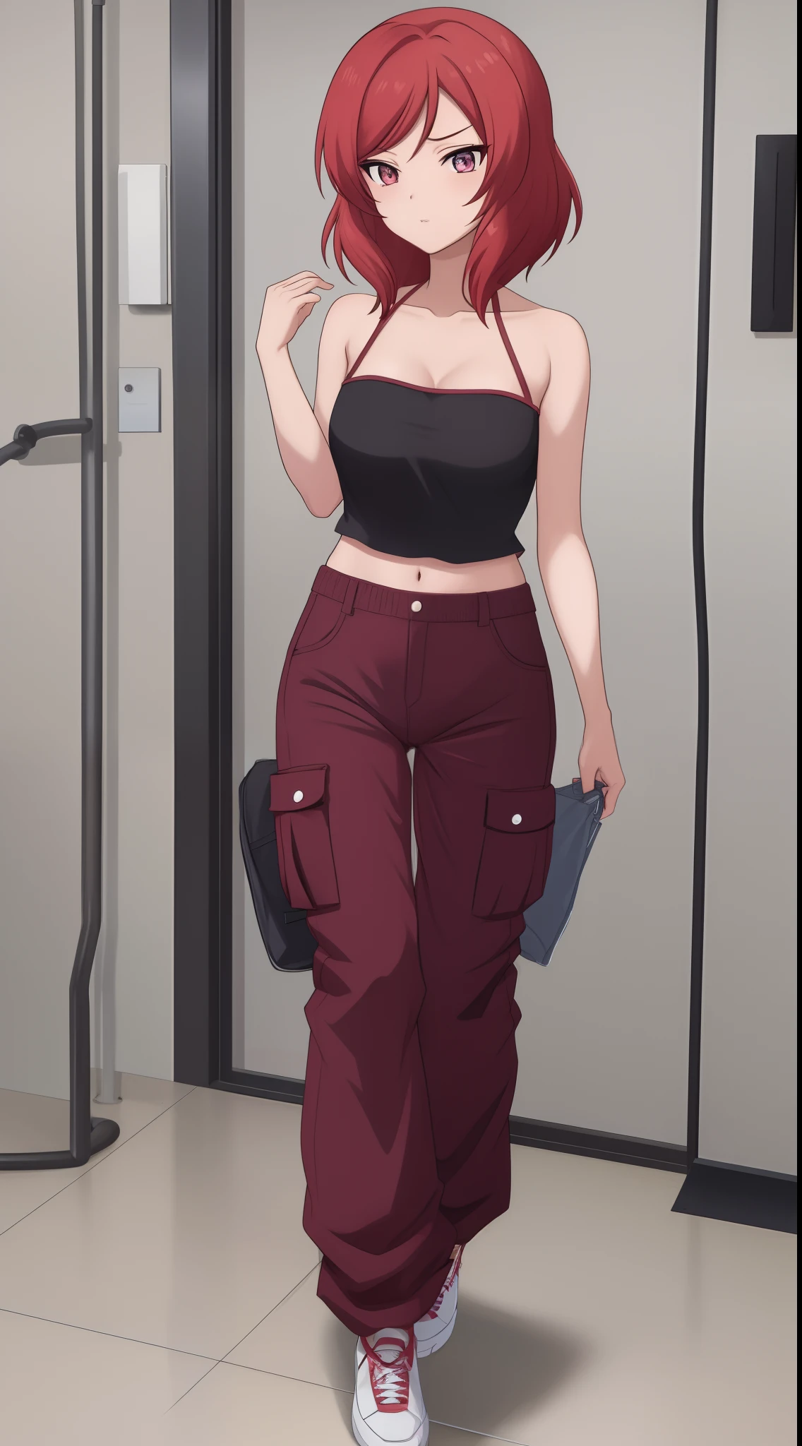 Nishikino maki, tube top, (pants:1.2), tight