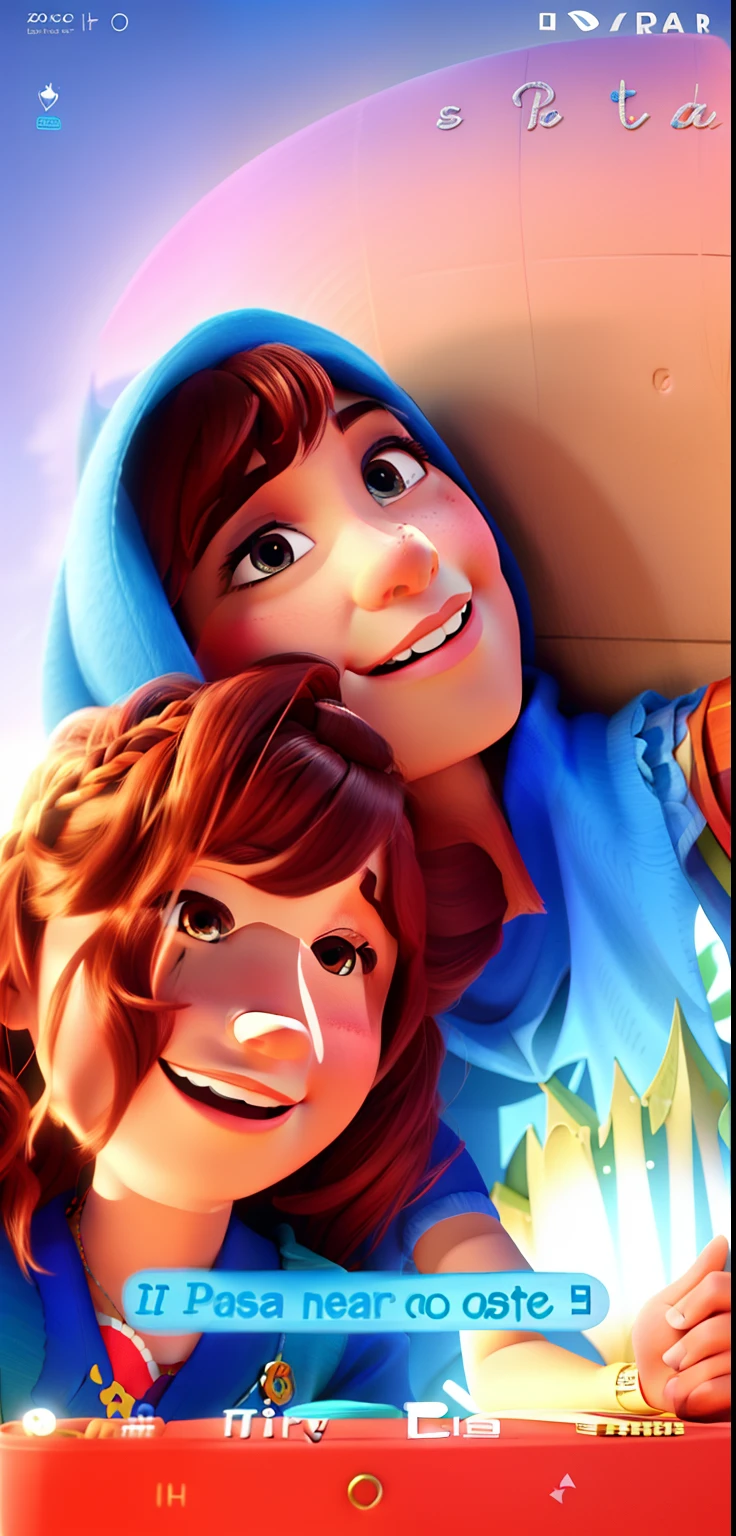 a 3d Pixar Disney Style movie poster with The Text Maria Clara Rosa