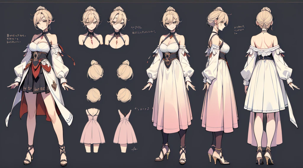 Female original character reference sheet adoptable,