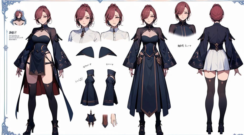 Female original character reference sheet adoptable,