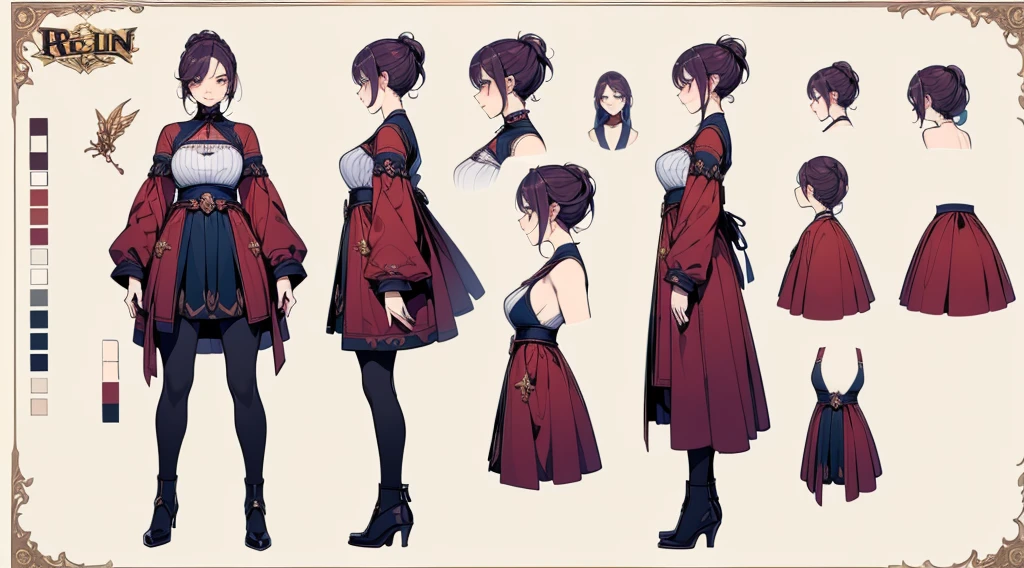 Female original character reference sheet adoptable,