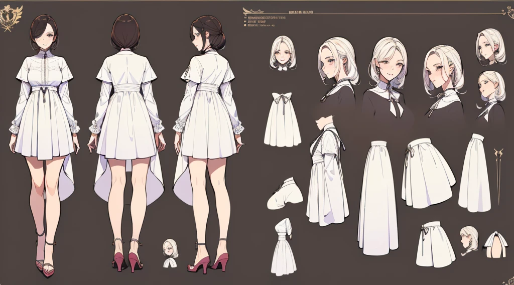 Female original character reference sheet adoptable,