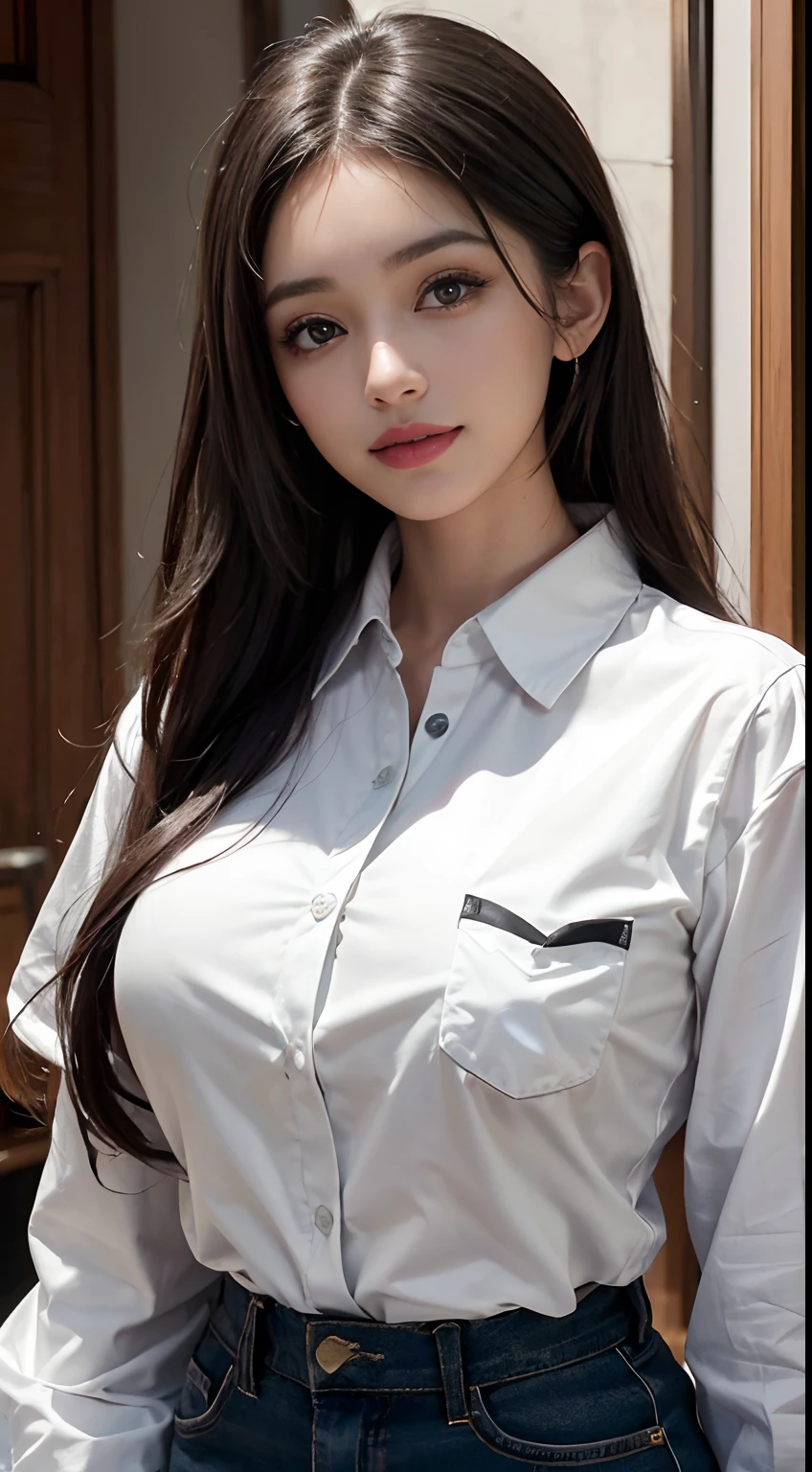 ((Mujer madura se sienta en el cargo)),((en camisa blanca de cuello alto:1.3)). 40k, Cinematographer, Masutepiece, La mejor calidad, Fondo del bosque oscuro, ((Un MILF, waifu, Mom, Un MILF)), ((senos voluptuosos)), Cara perfecta, tetas perfectas, ((El cofre es enorme)),(((muslo grueso))、((pechos grandes cintura delgada), (fondo blanco) ((Una chica con ojos marrones y hermoso cabello negro brillante)). una mujer japonesa bonita，pecho completamente suave y piel blanca,, ((Senos muy suaves)). Cara ultra detallada, ojos detallados, avergonzado, They are smiling, verano, tag,
