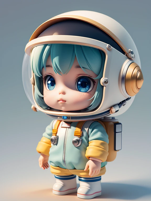 There is a little doll with helmet and helmet, cute 3d rendering, little astronaut looking up, portrait anime space cadet boy, cute 3d anime boy rendering, cute detailed digital art, male explorer mini cute boy, 3d rendering stylized, 3d rendered character art 8k, cute digital painting, anime style 3d, super detailed rendering