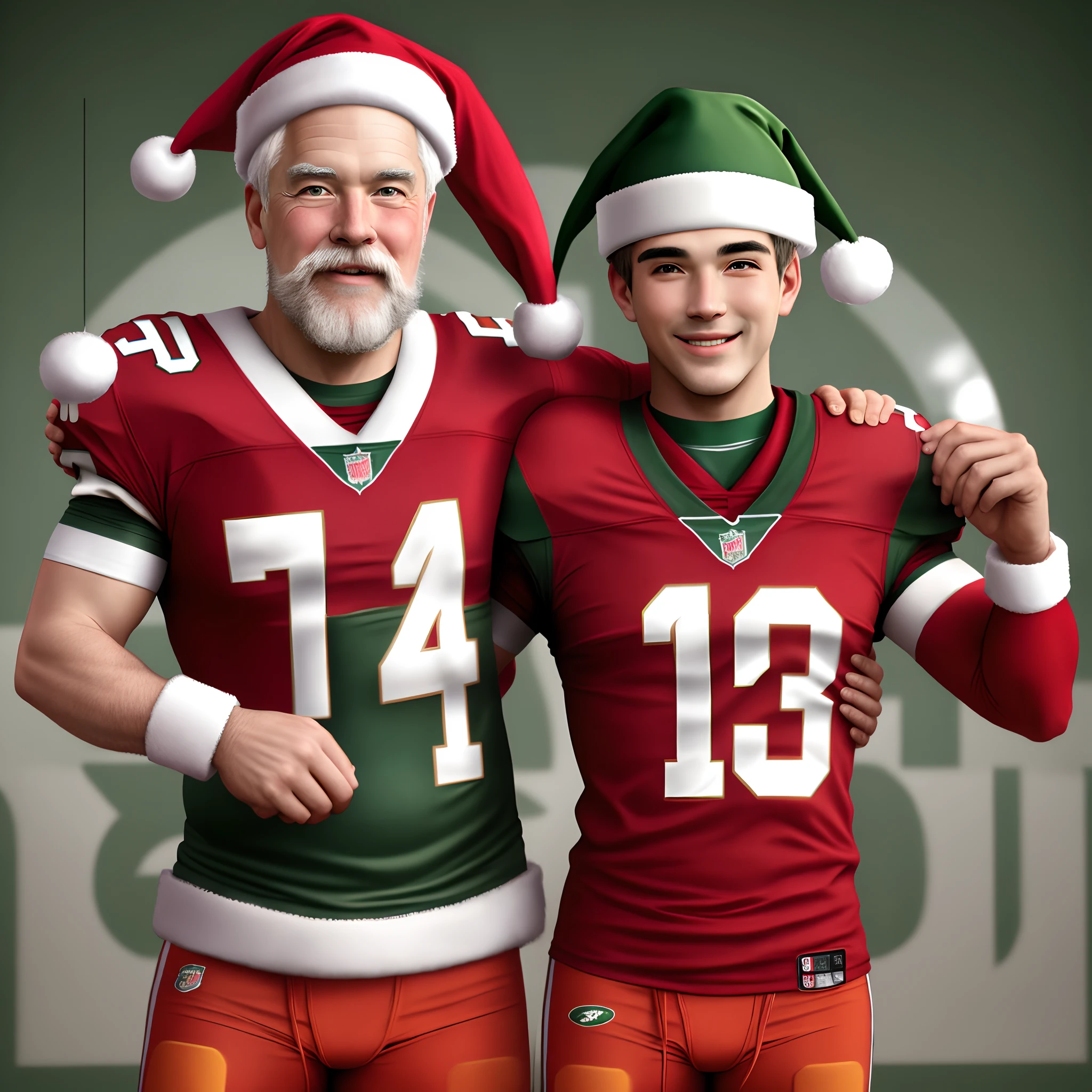 Santa in a New York jets jersey