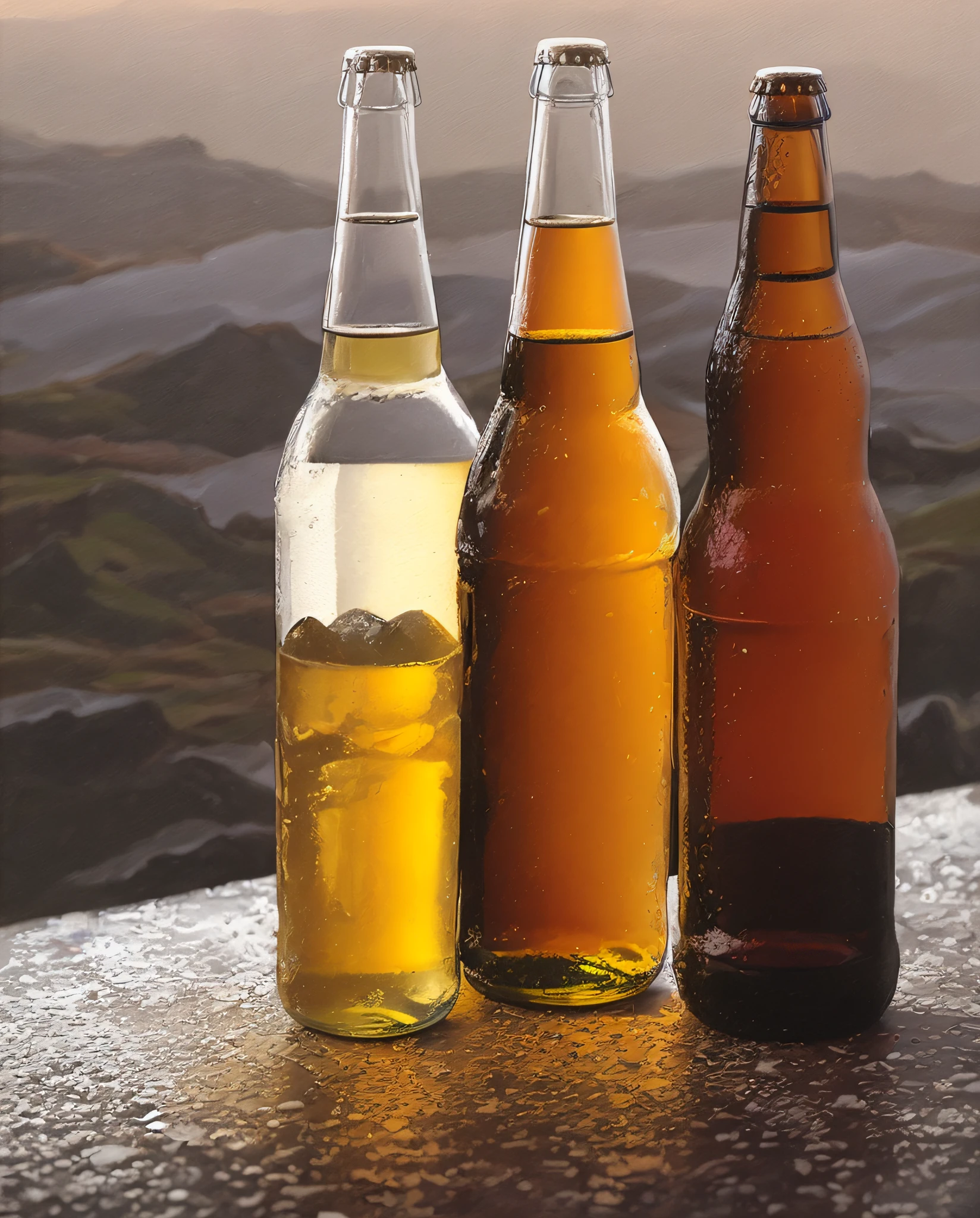 botella ,cerveza artesanal ,mesa, hielo, pablo