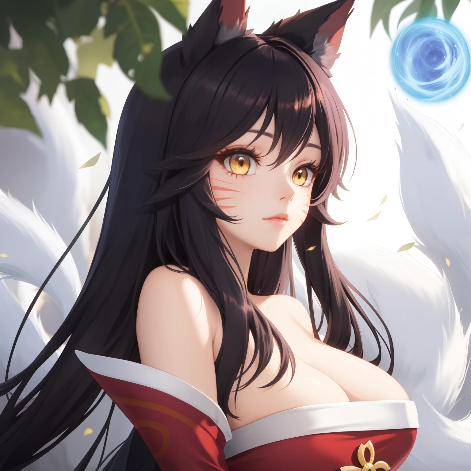 anime girl with white hair and black dress with white cat ears, white - haired fox, portrait of ahri (League of legends), onmyoji portrait, ahri (League of Legends), fox nobushi, white fox anime, beautiful anime catgirl, onmyoji detailed art, white haired deity, ayaka genshin impact, onmyoji, a beautiful fox lady, white fox girl, white hair