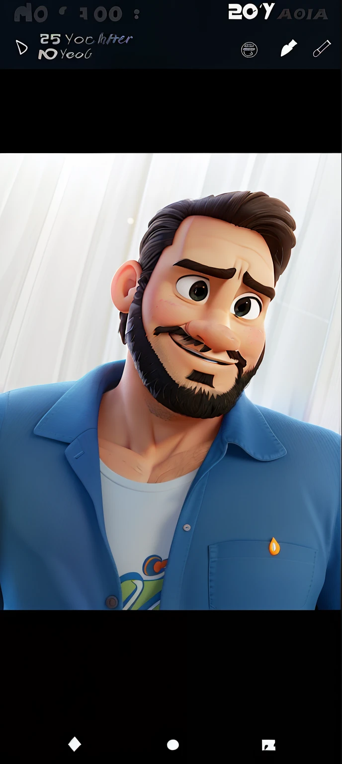 Poster no estilo Disney pixar, alta qualidade, melhor qualidade, homem sexy branco, 30 anos cabelo grisalho barba preta, musculoso, com fundo em um restaurante a luz de velas