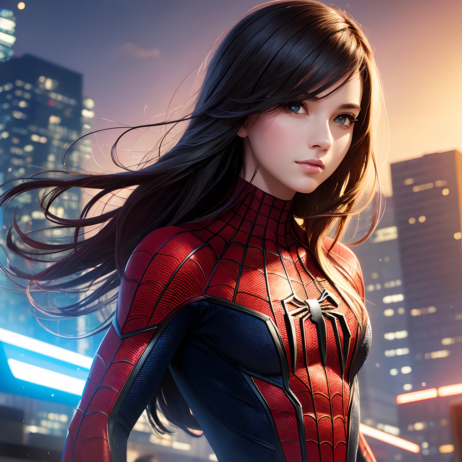 (Award Winning Digital Artwork: 1.3) of (Sketch: 1.3), (Vibrant: 1.3) Spidey, EmmaRob, CGSociety, ArtStation, (Saturation: 1.3), (Close Portrait: 1.3), (Female: 1.4), (beautiful: 1.4), (charm: 1.3), handsome, calendar pose, perfect detailed eyes, studio lighting, themed background