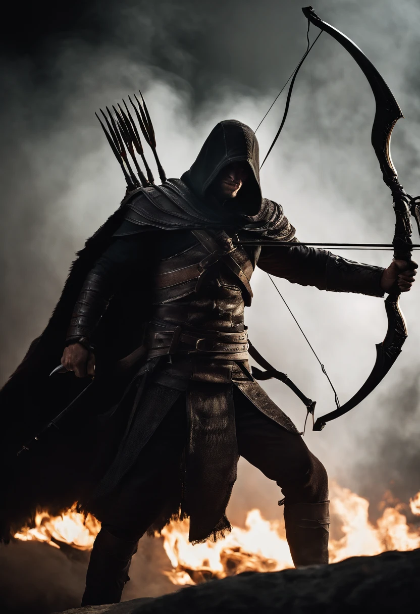 Envision a malevolent character in stark contrast to the ethos of Assassin's Creed. Picture this antagonist with piercing, glowing eyes that radiate an otherworldly malevolence. Dive into micro-details, highlighting sinister facial features and a malevolent grin that adds an eerie aura.
Imagine the character holding an archery bow, emphasizing the duality of skill and darkness. Capture the bow with meticulous detail, from the wickedly designed arrows to the malevolent energy emanating from the weapon.
Set the scene at night, shrouded in an eerie mood. Integrate a background of black smoke and fire, creating a chaotic yet captivating atmosphere. Illuminate the character with a subtle, unnatural light that enhances the ominous glow of their eyes.
Consider the play of shadows, using the night setting to accentuate the villain's menacing silhouette. Infuse the composition with an air of mystique, portraying the antagonist as a formidable force embodying the opposite of the noble Assassin's Creed character.
This detailed prompt aims to inspire a micro-detailed and visually striking depiction of an evil character with glowing eyes, wielding an archery bow, set against a backdrop of black smoke and fire in a night shot, creating a chilling and ominous atmosphere.