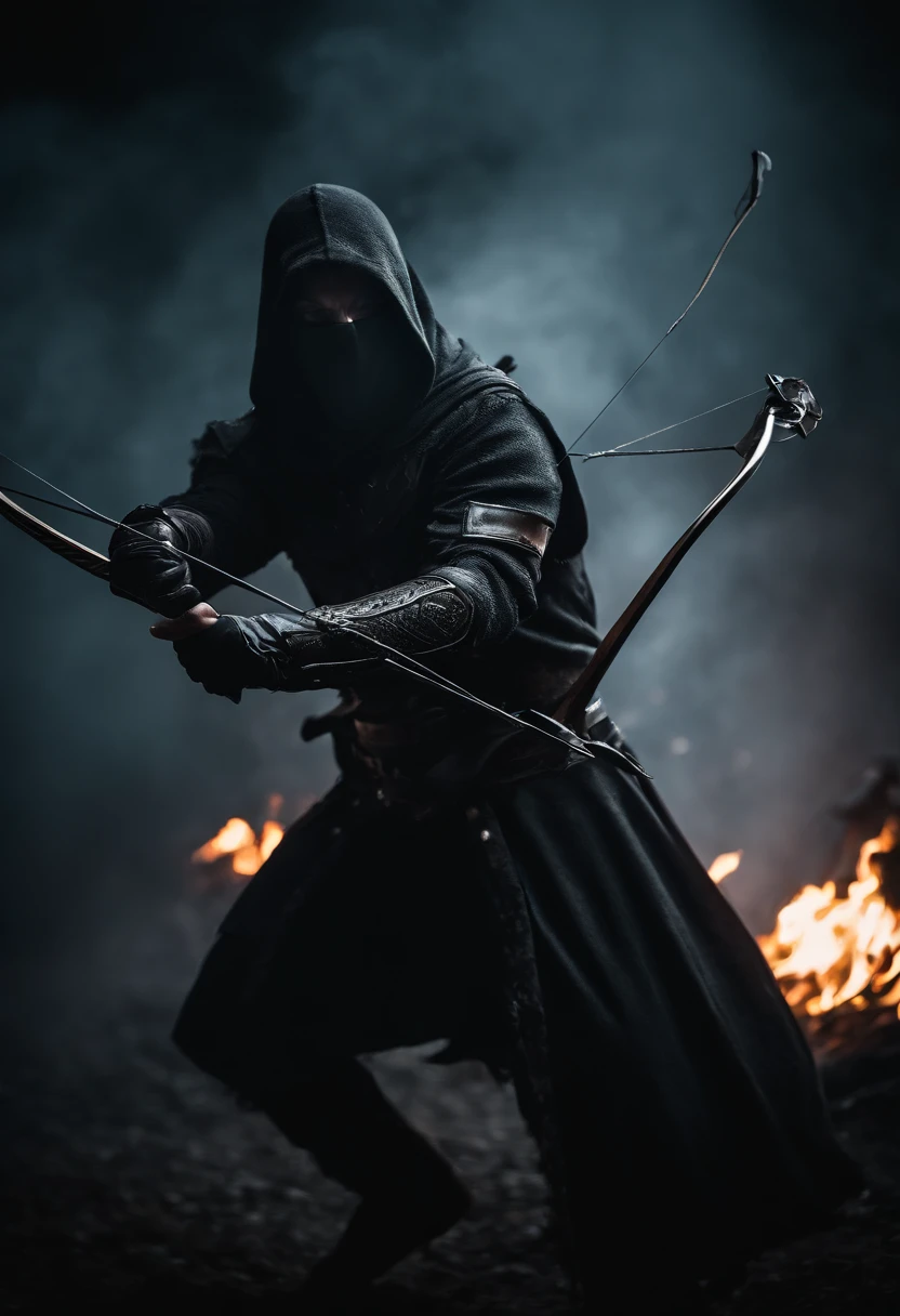 Envision a malevolent character in stark contrast to the ethos of Assassin's Creed. Picture this antagonist with piercing, glowing eyes that radiate an otherworldly malevolence. Dive into micro-details, highlighting sinister facial features and a malevolent grin that adds an eerie aura.
Imagine the character holding an archery bow, emphasizing the duality of skill and darkness. Capture the bow with meticulous detail, from the wickedly designed arrows to the malevolent energy emanating from the weapon.
Set the scene at night, shrouded in an eerie mood. Integrate a background of black smoke and fire, creating a chaotic yet captivating atmosphere. Illuminate the character with a subtle, unnatural light that enhances the ominous glow of their eyes.
Consider the play of shadows, using the night setting to accentuate the villain's menacing silhouette. Infuse the composition with an air of mystique, portraying the antagonist as a formidable force embodying the opposite of the noble Assassin's Creed character.
This detailed prompt aims to inspire a micro-detailed and visually striking depiction of an evil character with glowing eyes, wielding an archery bow, set against a backdrop of black smoke and fire in a night shot, creating a chilling and ominous atmosphere.