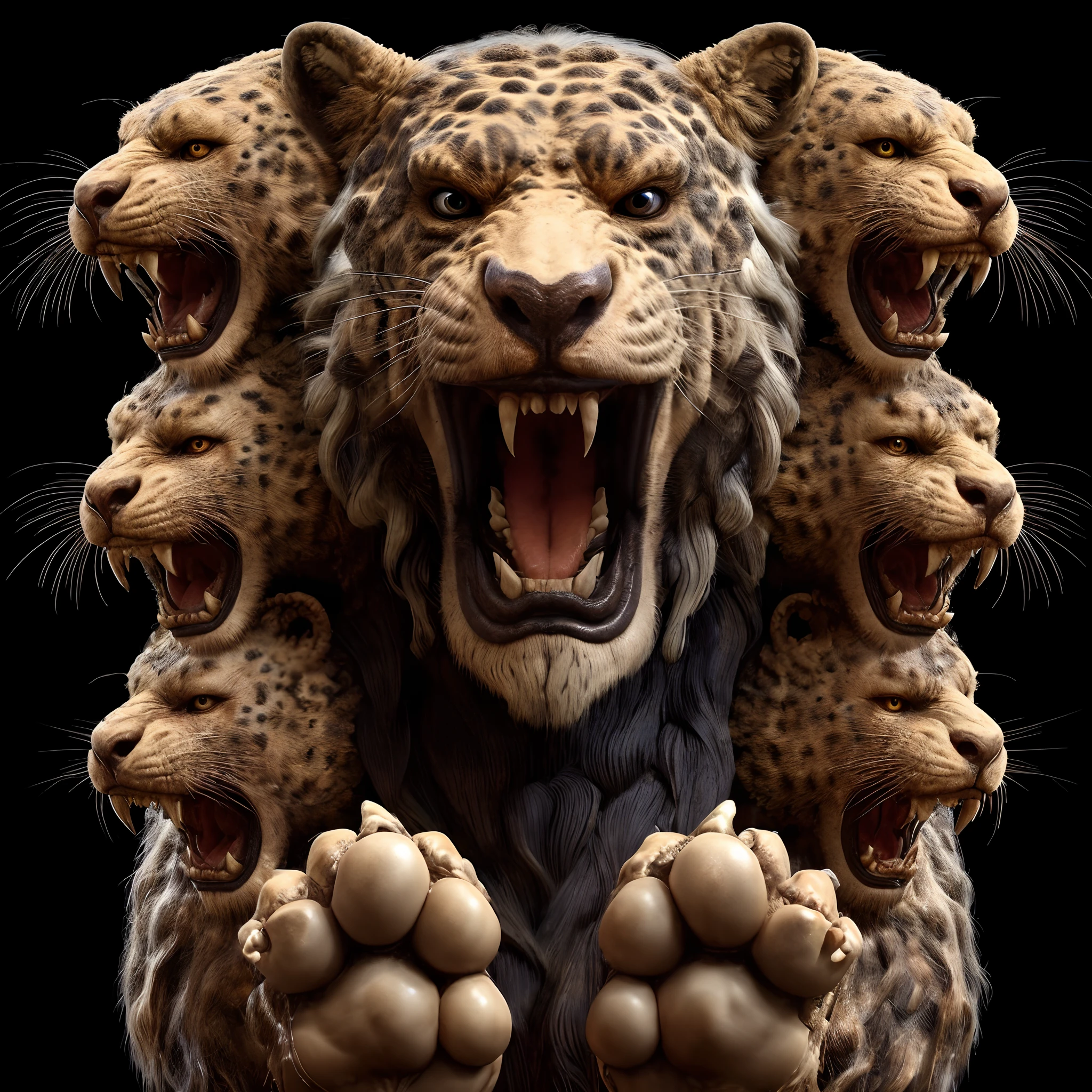 beast with seven heads emerging from the sea