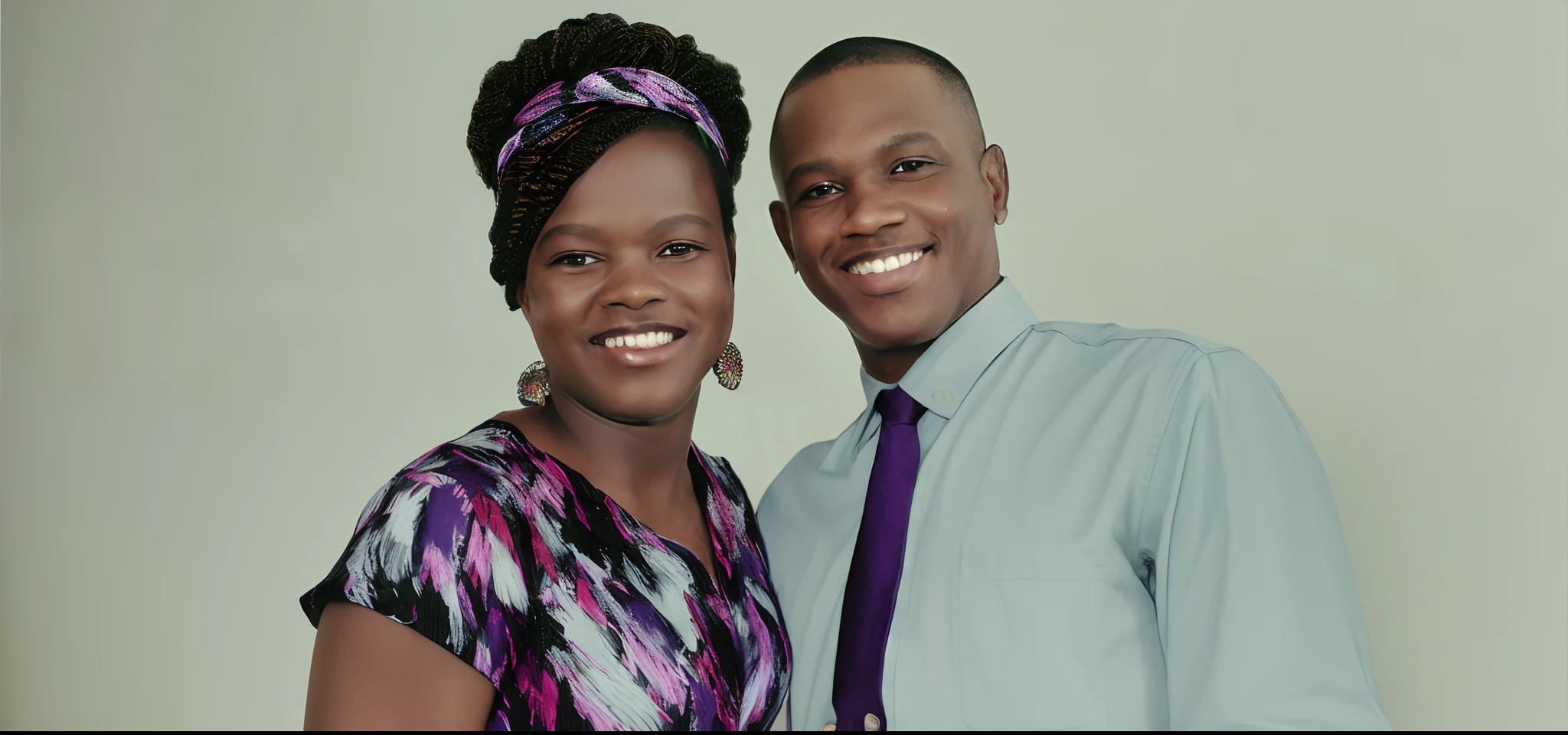 Casal sorridente posando para uma foto em frente a uma parede branca, imagem de perfil, foto do perfil, taken in the early 2020s, por Ella Guru, Casal feliz, photo shoot, Detalhes adicionais, Retrato de duas pessoas, Directed by: Robert Lee Eskridge, Wesley Kimler, Directed by: David Burton-Richardson, casal sorridente, Directed by: Lily Delissa Joseph