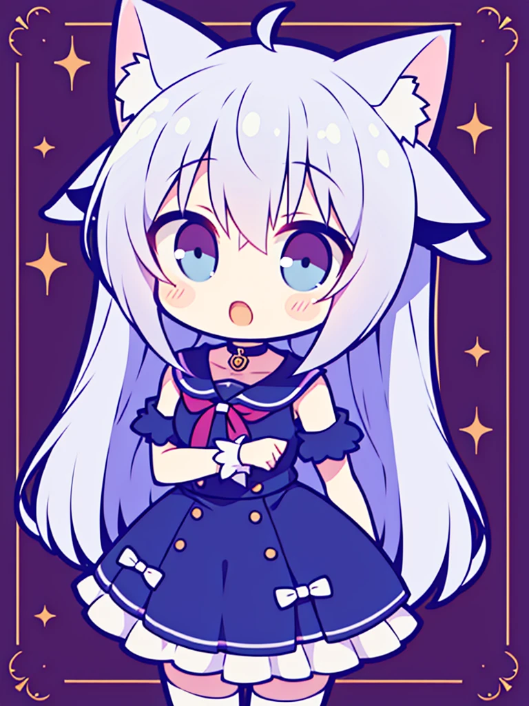 Cute anime loli with cat ears characters