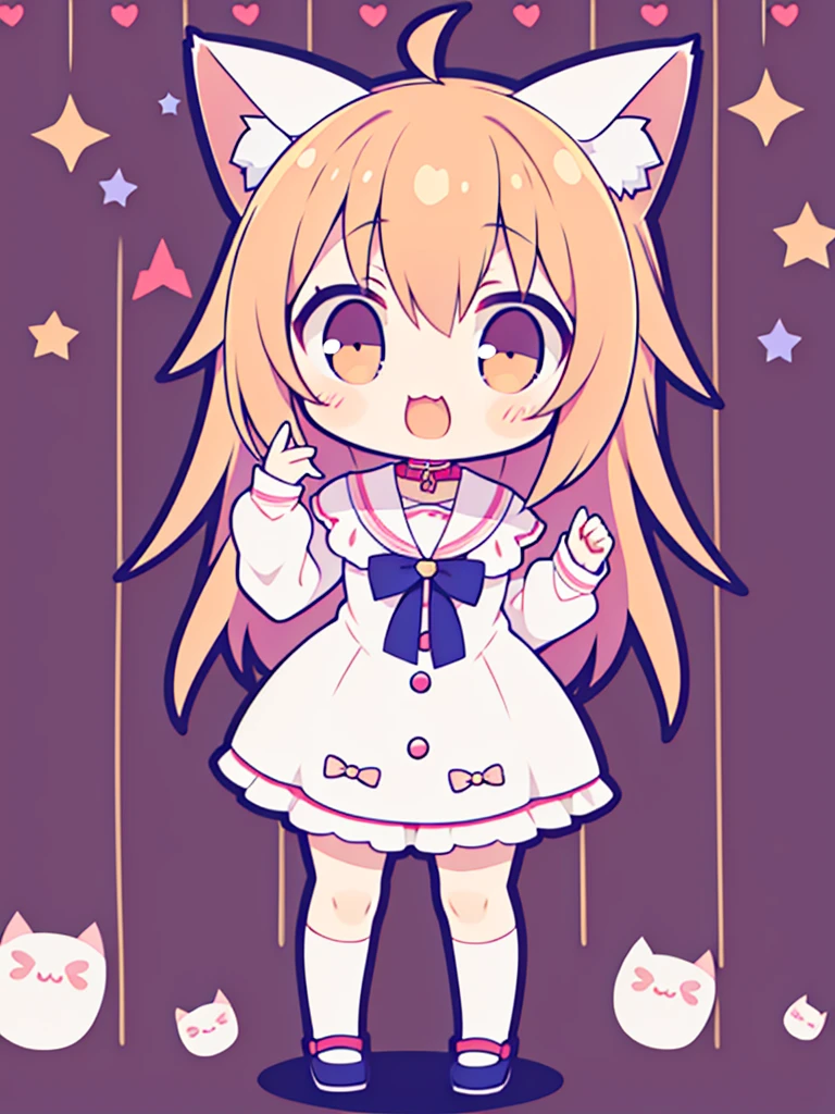 Cute anime loli with cat ears characters