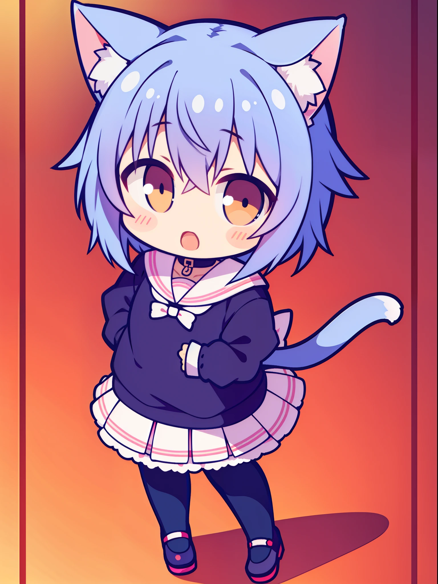 Cute anime loli with cat ears characters