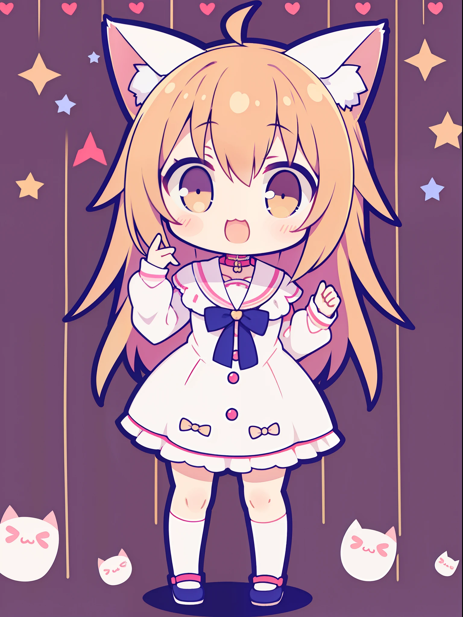 Cute anime li with cat ears characters