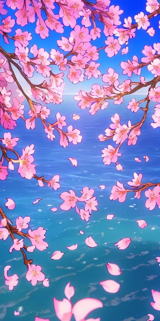 Masterpiece, best quality, (very detailed CG unity 8k wallpaper) (best quality), (best illustration), (best shadows) Nature', blue sea,delicate leaves petals of various colors falling in the air light Tracking, super detailed , wanostyle --v6