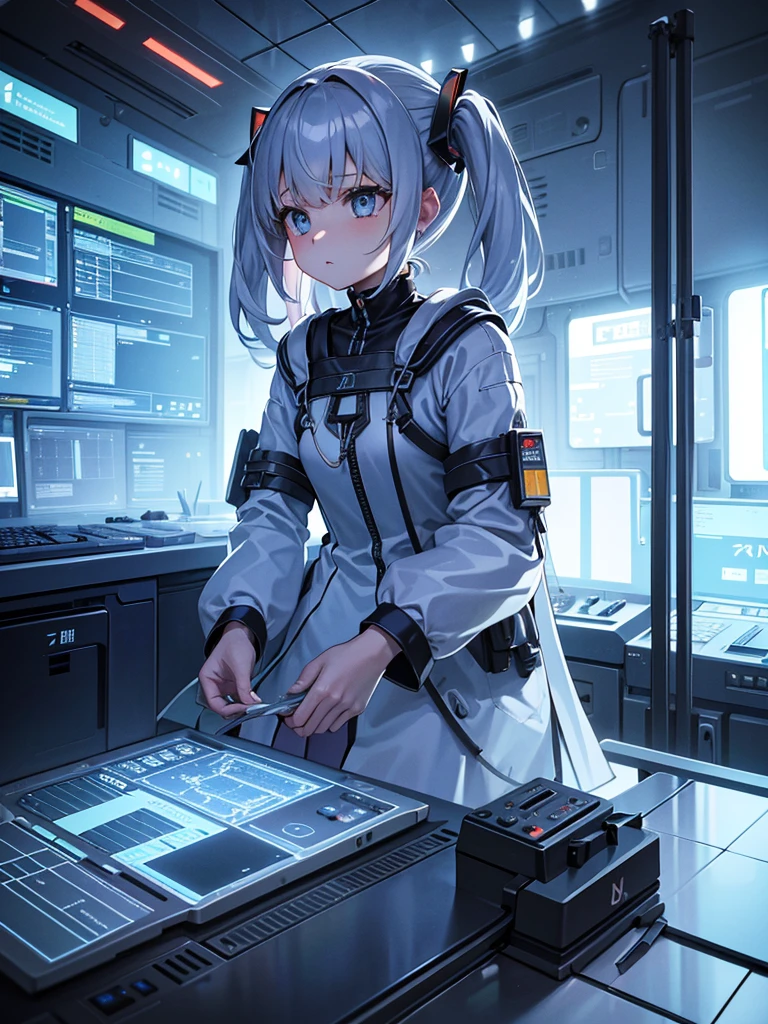 One girl、Inside the spacecraft、A girl and a beautiful sight are spreading。The walls and ceiling are covered with panels of futuristic design.、It has a fantastic glow。The interior of the ship is spacious々and々And々And々And々And々And々And々And々And々And々And、A variety of scientific instruments and consoles are located。The interior space of the spacecraft is、、、、、、、、、、、It features a silvery metallic texture and a curvaceous design、focus on girl