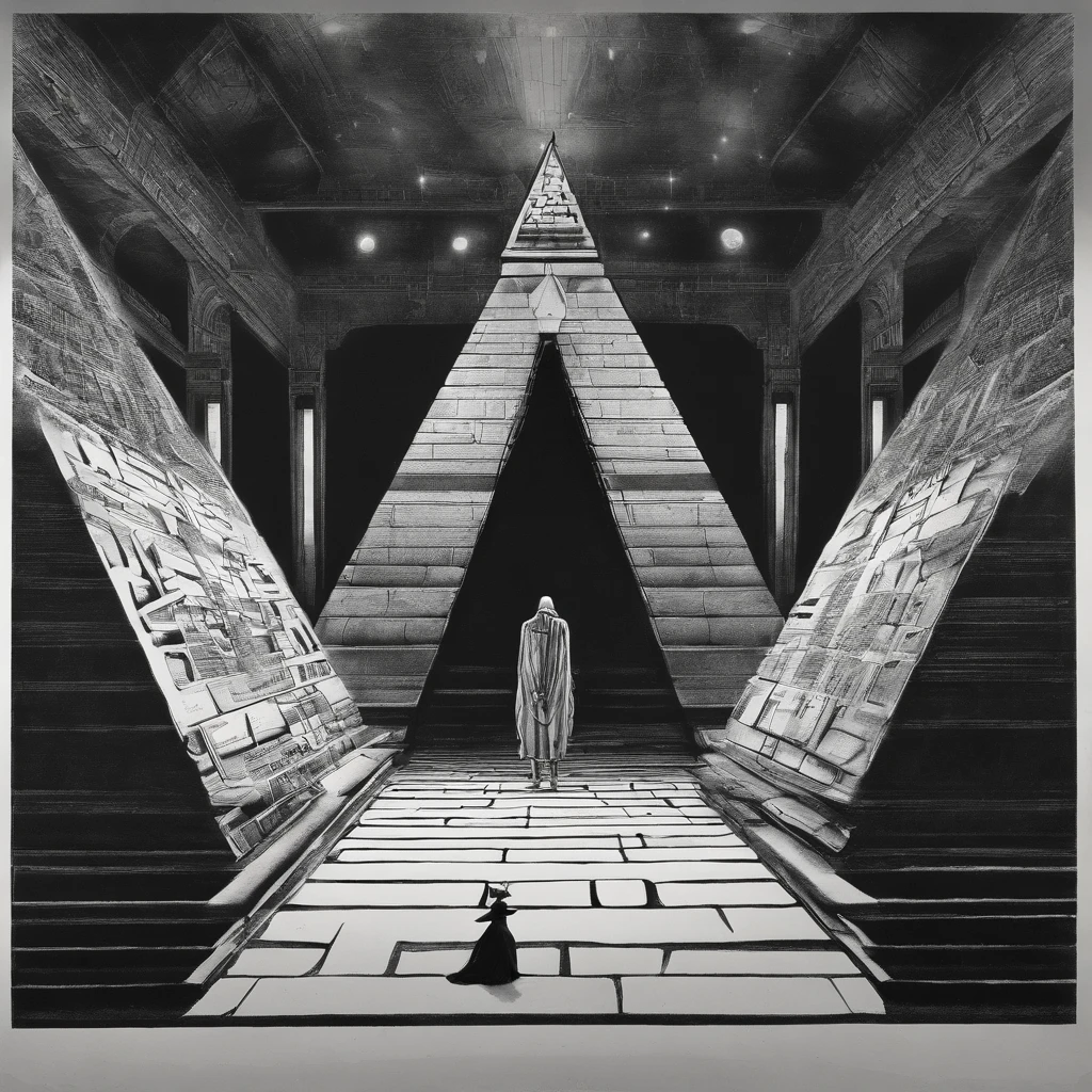 ((ambiance hypnotique)), Deux momies égyptiennes à l’intérieur d’une pyramide, Deux hommes qui ont l’air de danser, (effet psychédélique), représentation des dieux egyptiens,