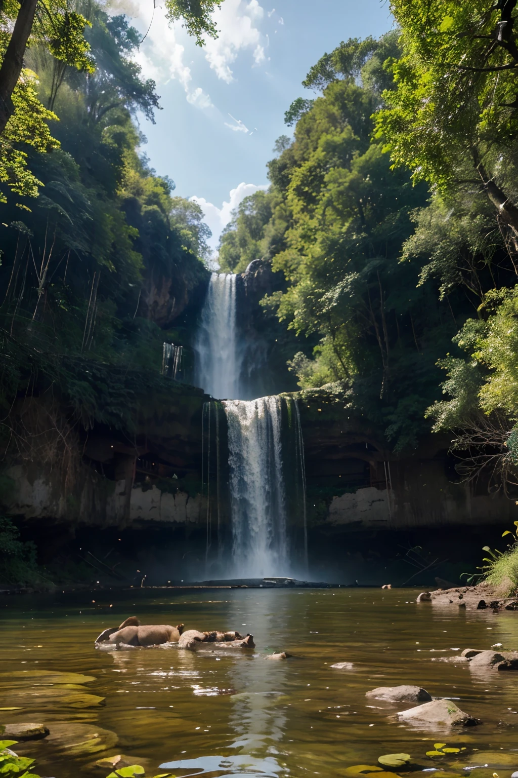 (best quality,4k,8k,highres,masterpiece:1.2),ultra-detailed,(realistic,photorealistic,photo-realistic:1.37),earth reviving after human extinction,new beginning,nature taking over buildings,animal kingdom,harmony,peace,earth balanced,apocalyptic,overgrown vegetation,wilderness reclaiming,abandoned cities,diverse wildlife,harmonious coexistence,vibrant ecosystem,distance mountains,lush forests,serene lakes,cascading waterfalls,sunlight piercing through the foliage,peaceful atmosphere,tranquil surroundings,distant chirping of birds,eagles soaring in the sky,giraffes gracefully striding across the plains,elephants bathing in crystal-clear rivers,tigers roaming freely between trees,exotic flowers blooming in abundance,colorful butterflies dancing in the breeze,symphony of animal sounds,resilience of nature,beauty in decay,uplifting,inspiring,awe-inspiring landscapes,awe-inspiring animals,stunning natural wonders,intricate details of flora and fauna,immersive experience of nature's rebirth,contrast between human construction and nature's takeover,revitalization and regeneration,peaceful coexistence between the natural and man-made worlds,scenic vistas,serenity amidst chaos,vivid colors,rich textures,poignant reminder of the impact of human actions,fragile balance between nature and civilization,living in harmony with the Earth's creatures and elements,an opportunity for reflection and change.