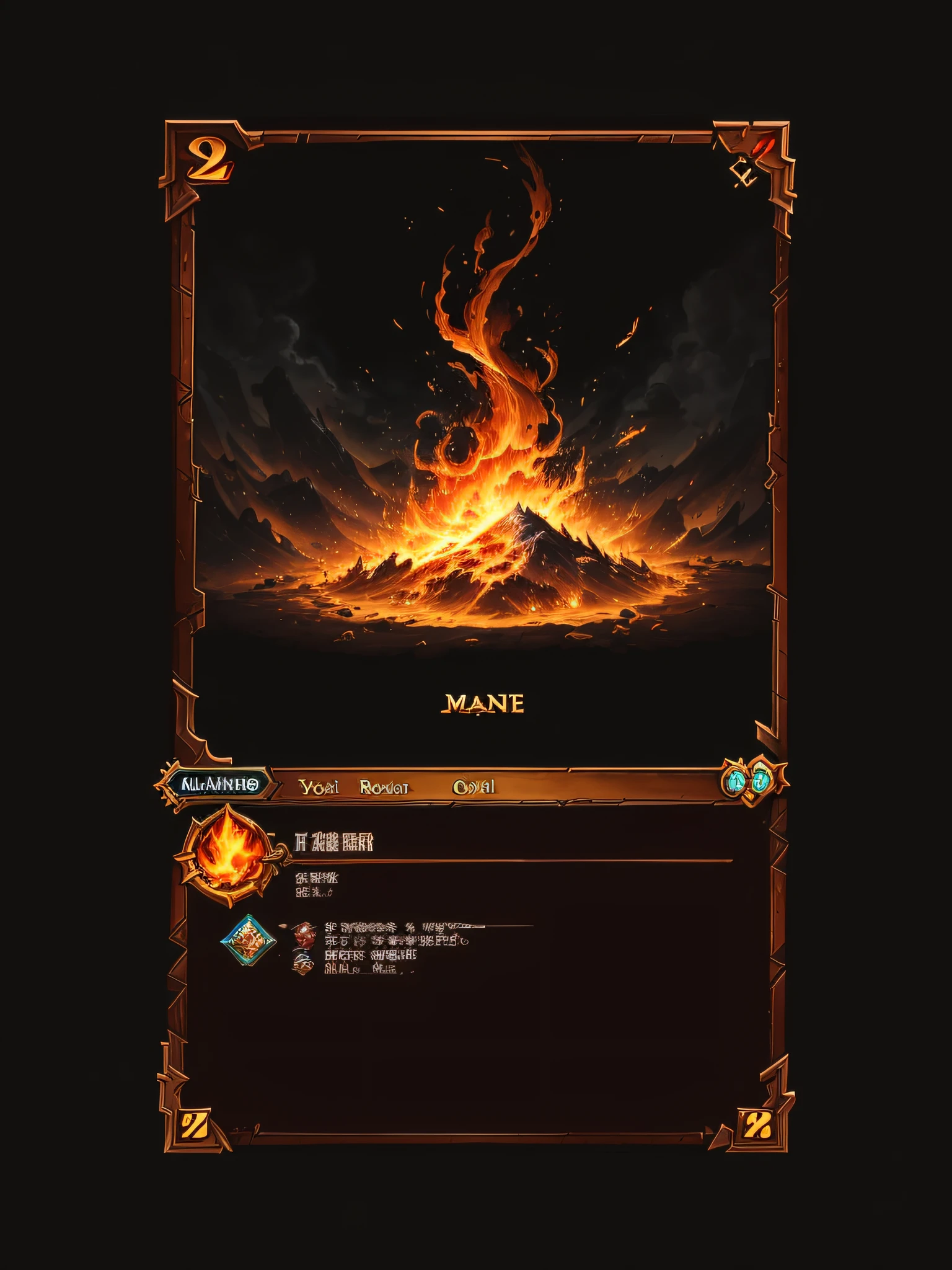 card, front game card, from Yu-Gi-Oh, sci fi card art, Card game, best quality, detailed, best quality, high quality, High details, A close-up of a menu with a fantasy adventure theme background, Dungeons & Dragons RPG concept fantasy art and various icons, game interface, game interface, Game HUD, Game UI asset design, UI board, item art, Game icon asset, stylized game icon, Game style Hearthstone color, HUD health bar, PC screenshot, game screen, detailed screenshot, no volcano, game overlay, ...png, NO PREVIEW, A game-based battle card, detailed screenshot, no volcano, game overlay, ...png, NO PREVIEW, A game-based battle card,To have various attributes such as:wind, fire, lightning, Dark Earth, gold, Wood, water, ice。Other systems make their own edits。 high quality, zoomed out image, a beautiful feminine orange haired and teal-eyed anthropomorphic cat warrior, red clothing, fire, fiery wings, ascending, smiling joyfully, digital art --auto