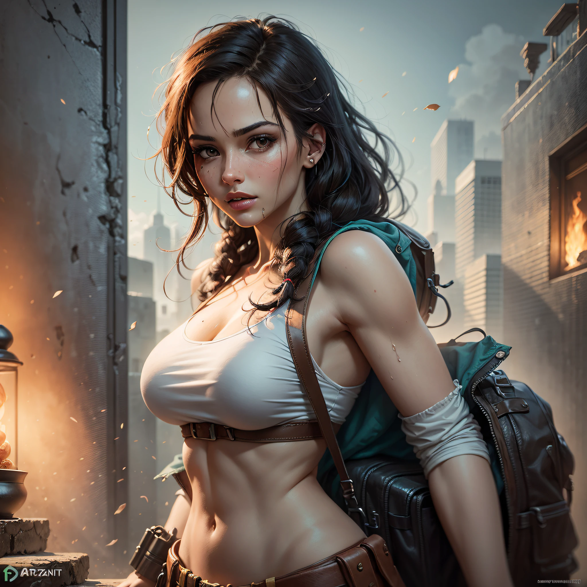 Lara Croft, ((fondo blanco)), ojos penetrantes, epic instagram, artstation, estilo splash de pintura colorida, contorno, hiperdetallado intrincadamente detallado, motor irreal, genial, detalle intrincado, colores complementarios, fantasy concept art, 8 k resolution, obra maestra de deviantart, trazos pesados, goteo de pintura, artes de salpicaduras -imagine - --auto --s2