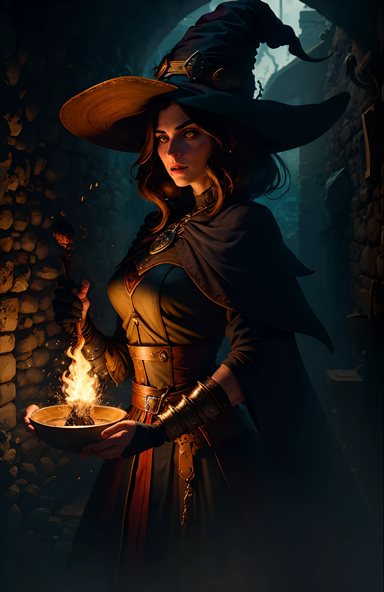 woman witch italian warrior dack hair