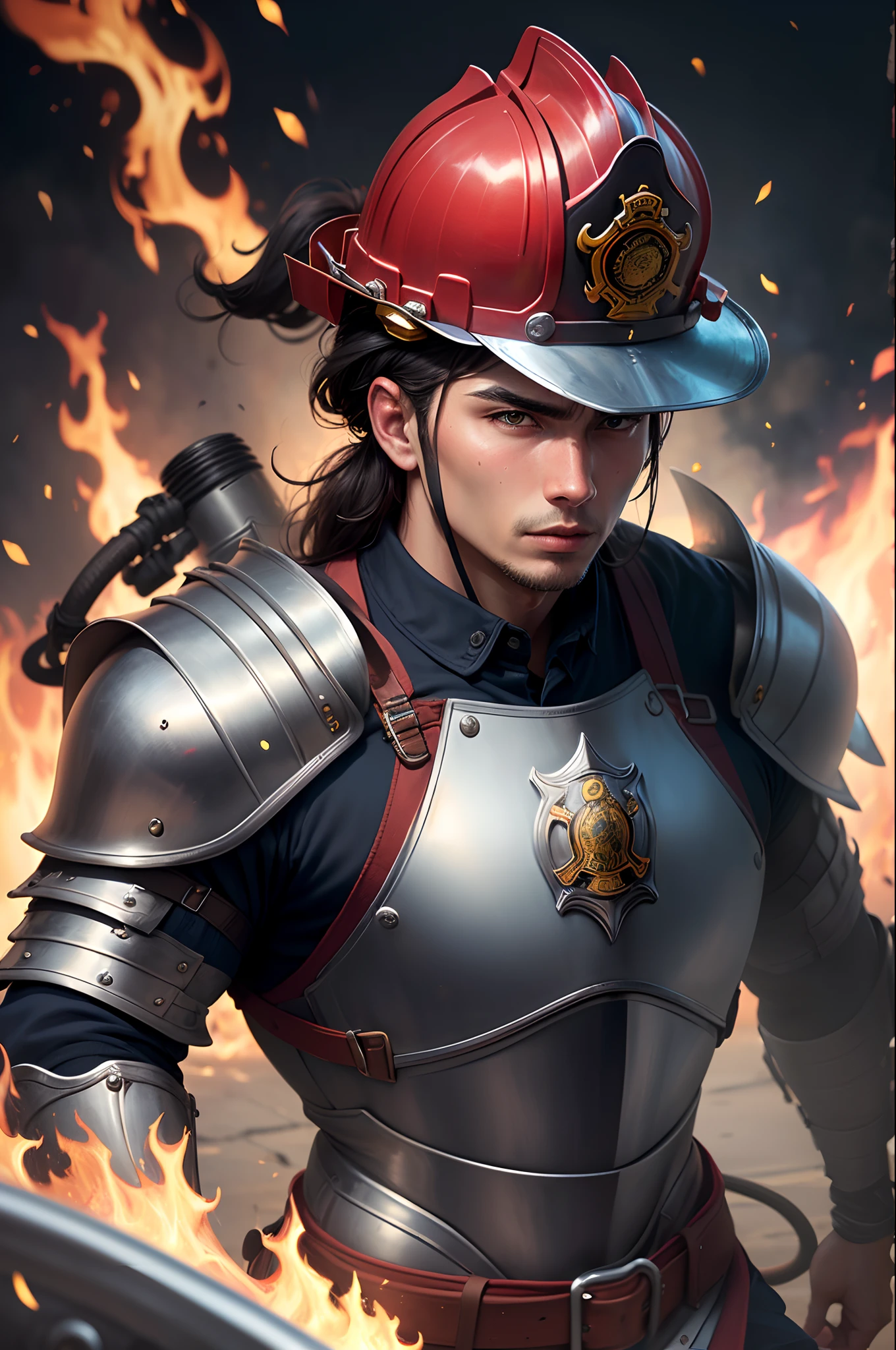 Fire Fighter in Knights Armor