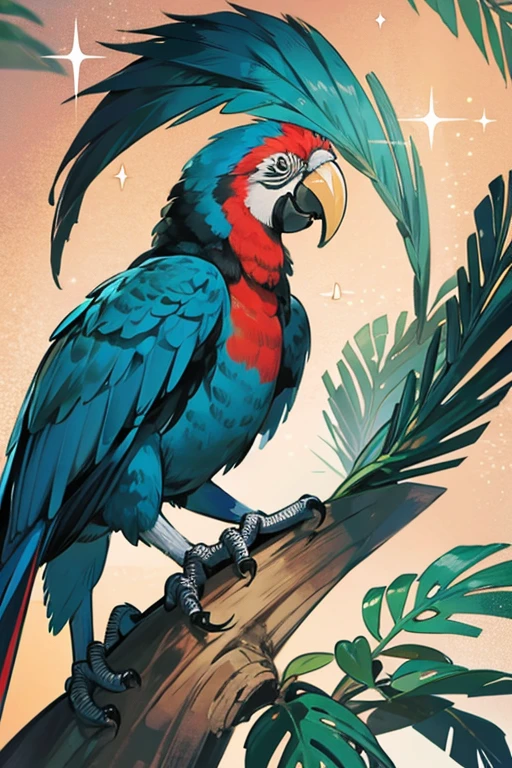 macaw human; glitter