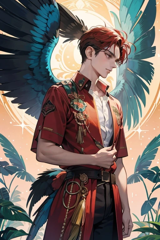 macaw human; glitter
