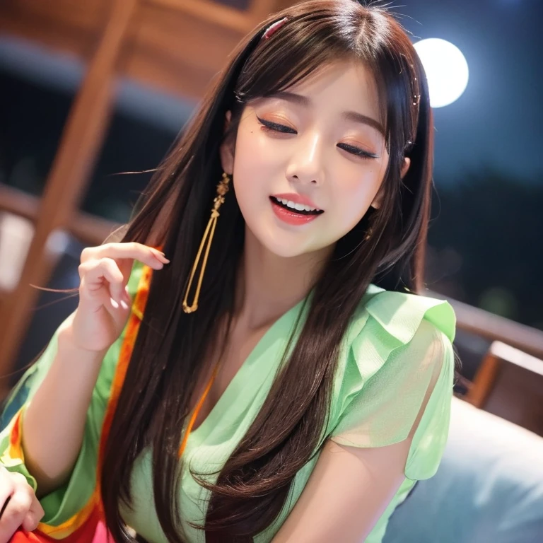 Full Moon Night,Hanph's beauty sat down for the camera,Gracefully turn the pages,Her delicate facial features reveal a perfect face。She has a beautiful and detailed appearance。。。,wearing Hanfu,Colorful colors are even more dazzling。She has long hair and a shawl,Show attraction。It's a realistic photo,Show off the perfect female figure and charm。The perfect expression of the charm of clothes。Three fingers of the molester are inserted into the smeared with a powerful aphrodisiac, and the pleasure of being moved recklessly closes both eyes with a face that is dyed crimson so much that even the ears seem abnormal.『feels good〜 more more Ikiso orgasm orgasm I'll go〜』- She screamed and reached a fierce climax。