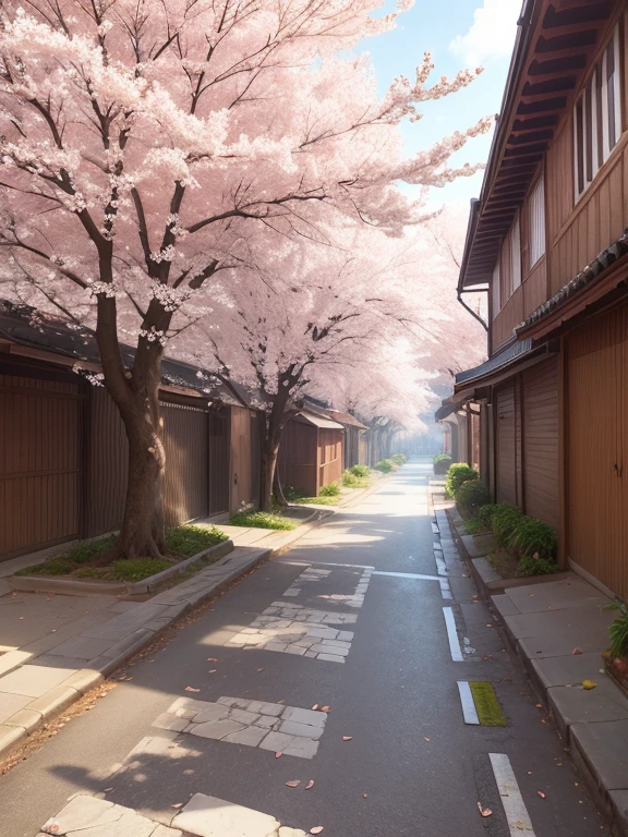 Cherry blossoms and streets, masterpiece, Best Quality, Super Detail