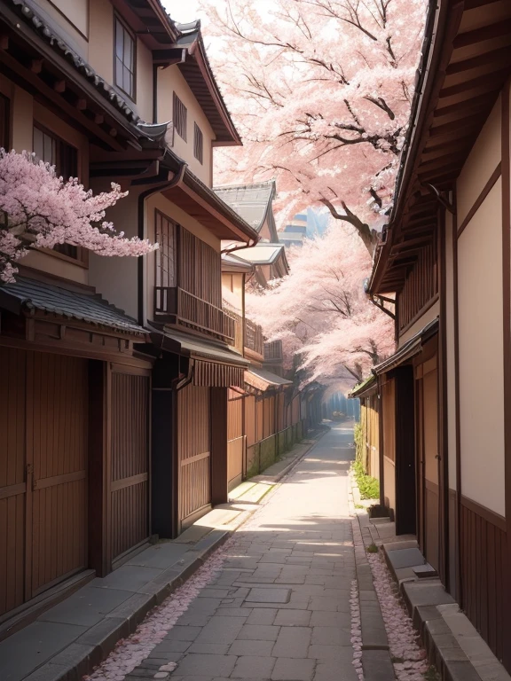 Cherry blossoms and streets, masutepiece, Best Quality, Super Detail