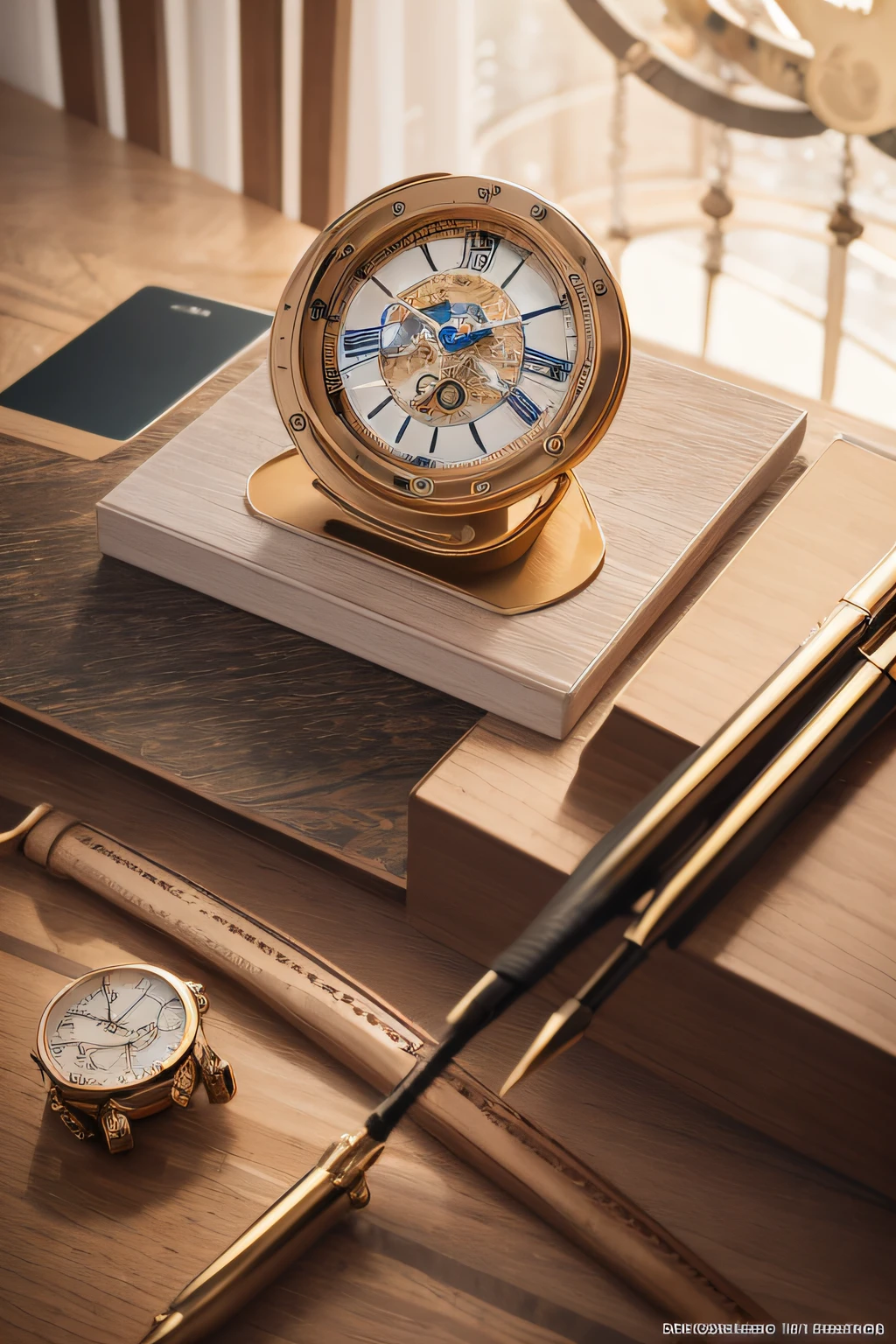 UHR，mechanical clock,4K Ultra HD, 超高分辨率, (Photorealistic: 1.4), Best quality，Masterpiece，（pastel colour：1.2）