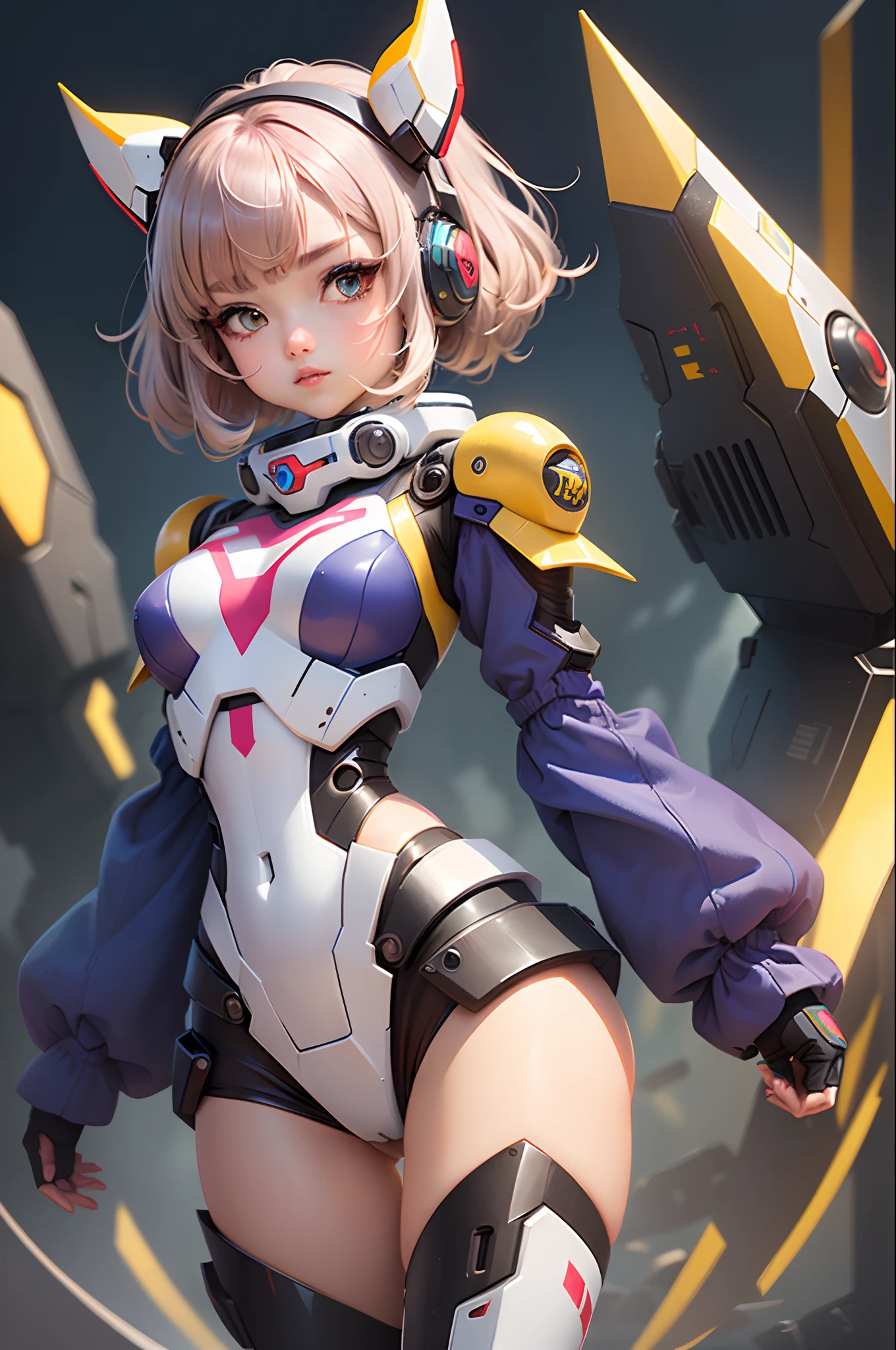 Girl cute mecha style two-dimensional