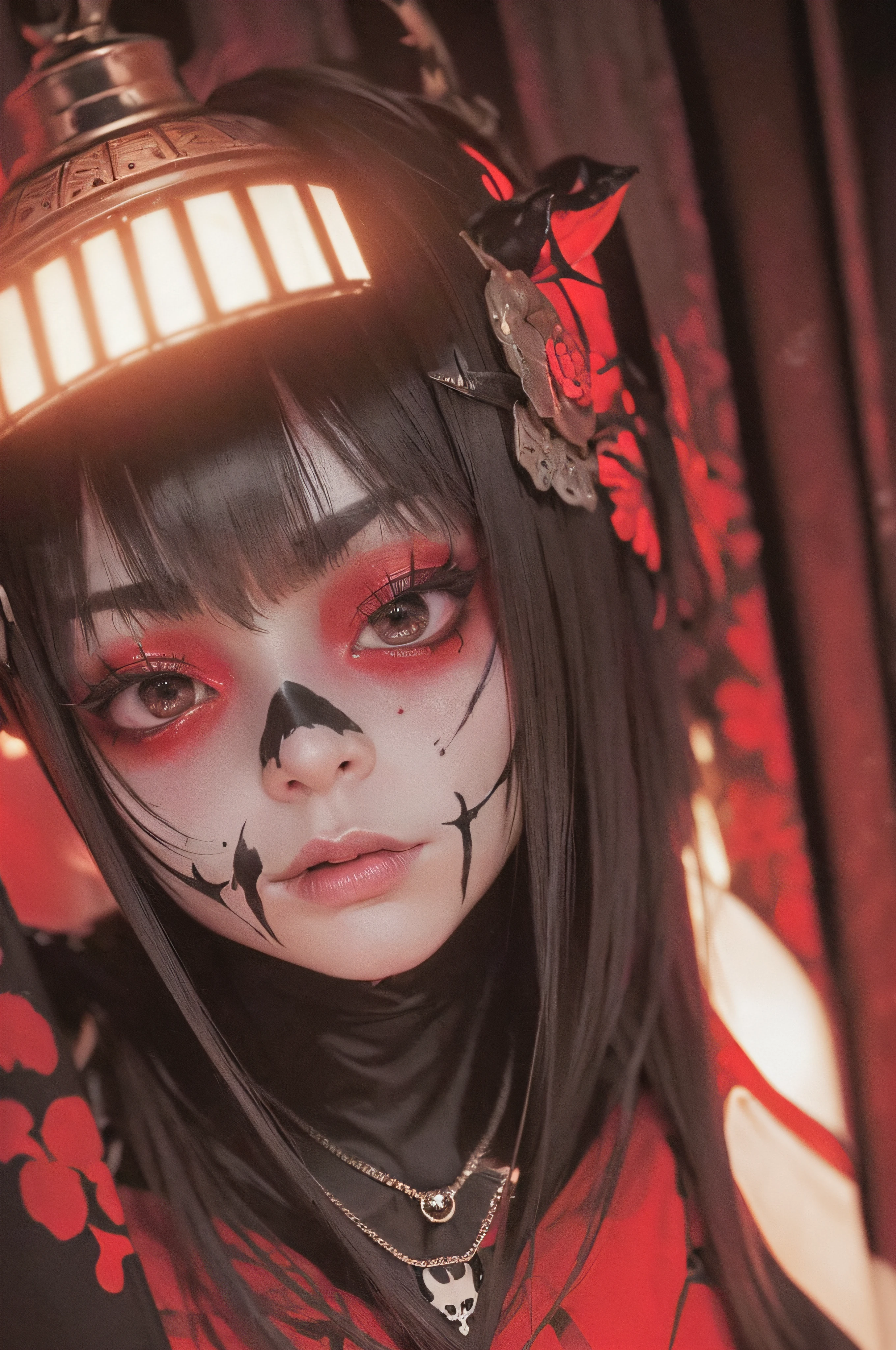 ((high school girl)), ((festival)), ((Choju Jinbutsu Giga)), Creepy, (Horror elements), Creepy , (primitive art), old picture scroll style,Ancient mural style
、Japanese painting