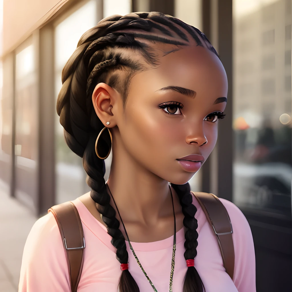 African American woman with braids