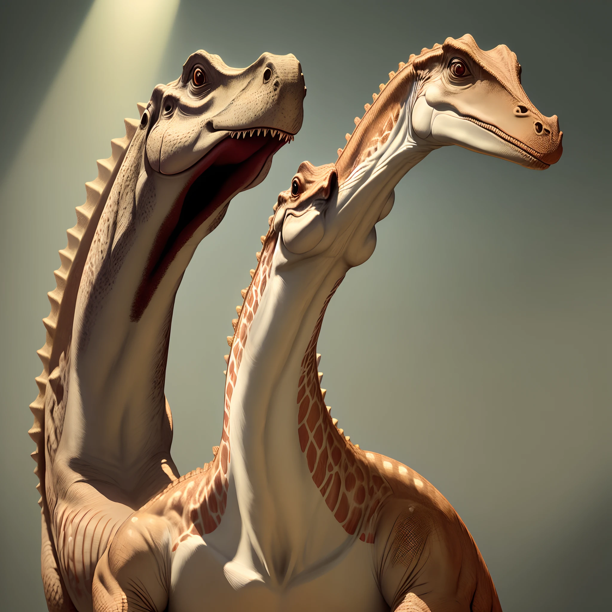 long neck dinosaur playing the alto saxophone