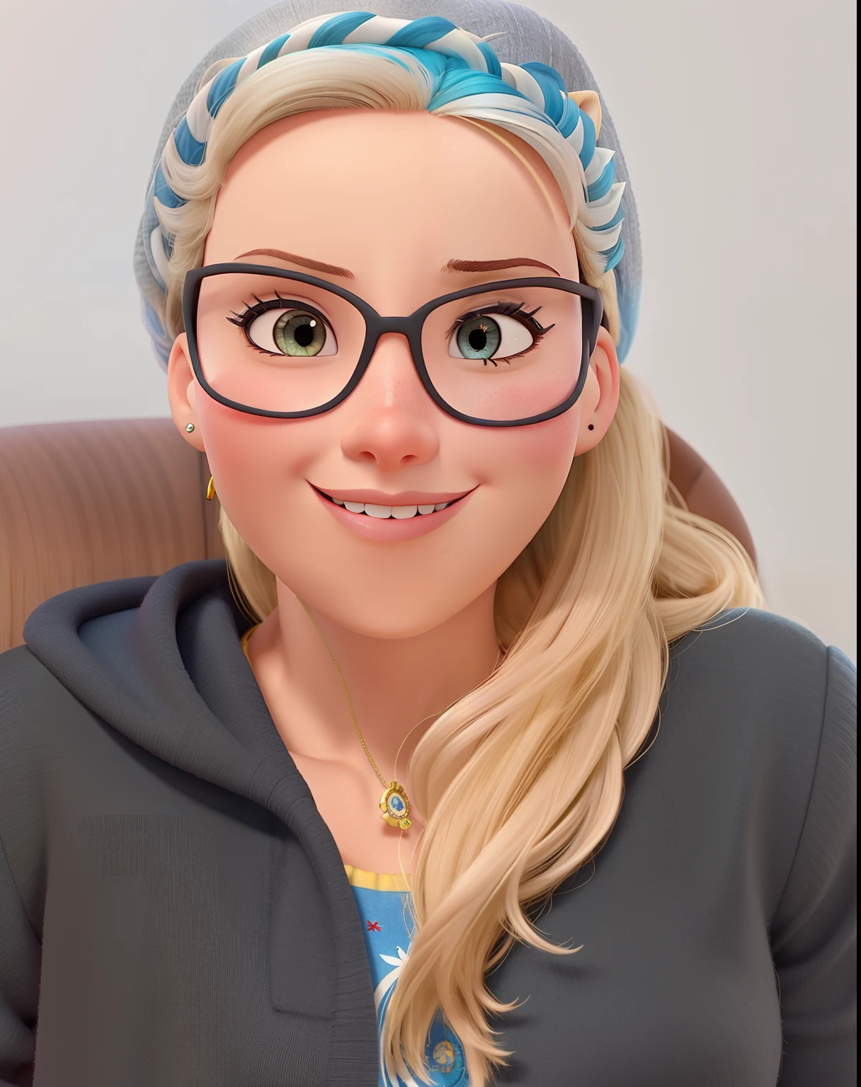 mulher branca,estilo pixar, com boa qualidade,estilo disney