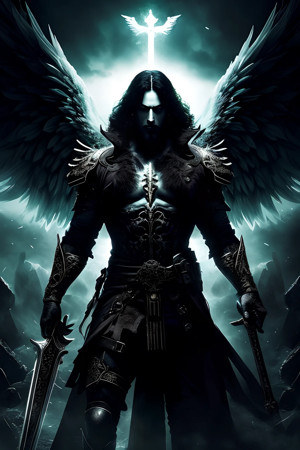 (papel de parede 8k extremamente detalhado), An average photo of angel necromancer, intrincado, alto detalhe, Dramatic