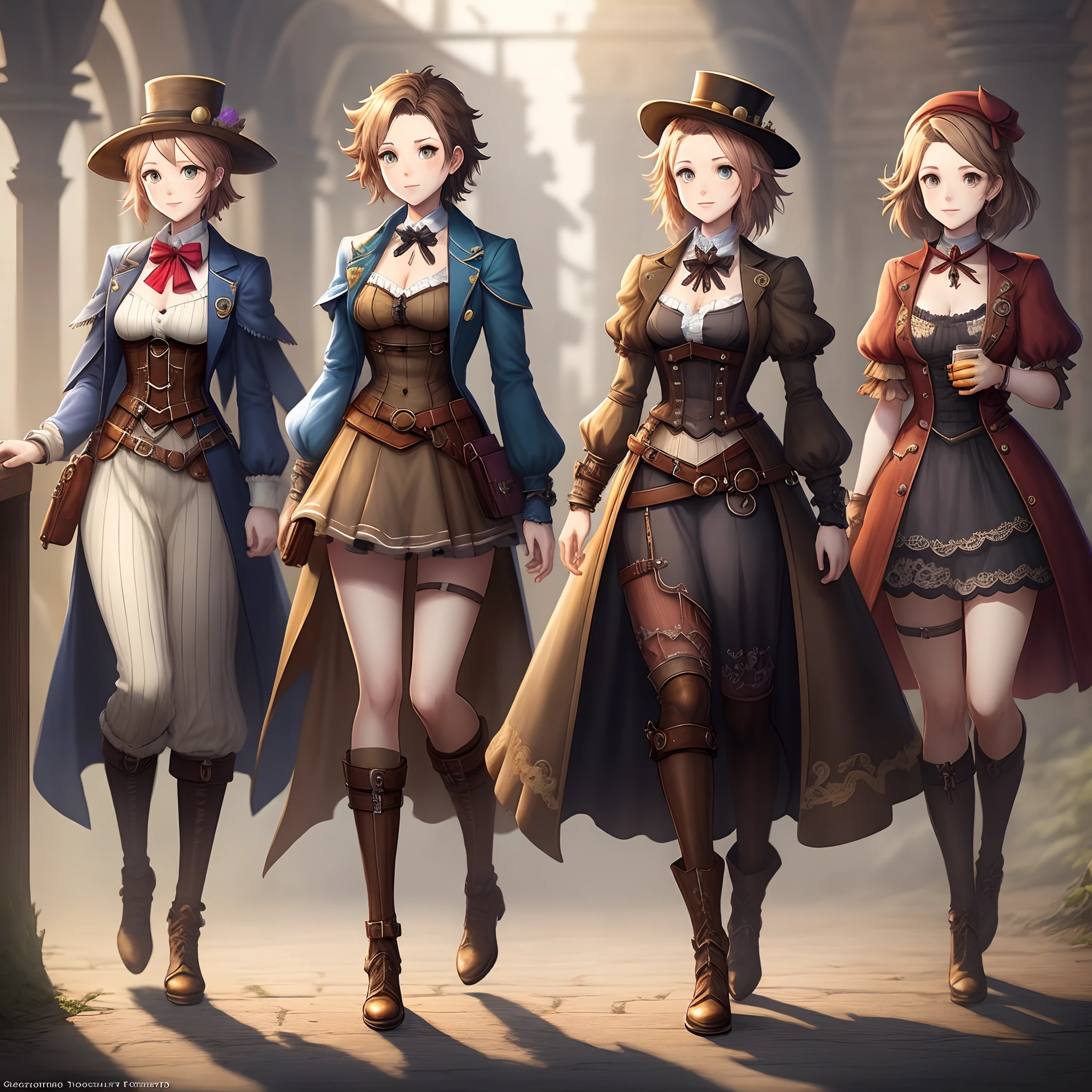 Octopath Traveler Steampunk Chrono Cross Female Character Concept Art