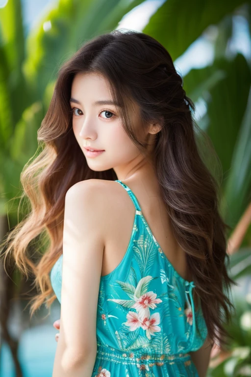 20Year old girl Beautie、Style best、Tropical coast、visible、Longhaire