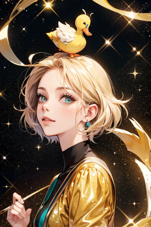 duck human; glitter