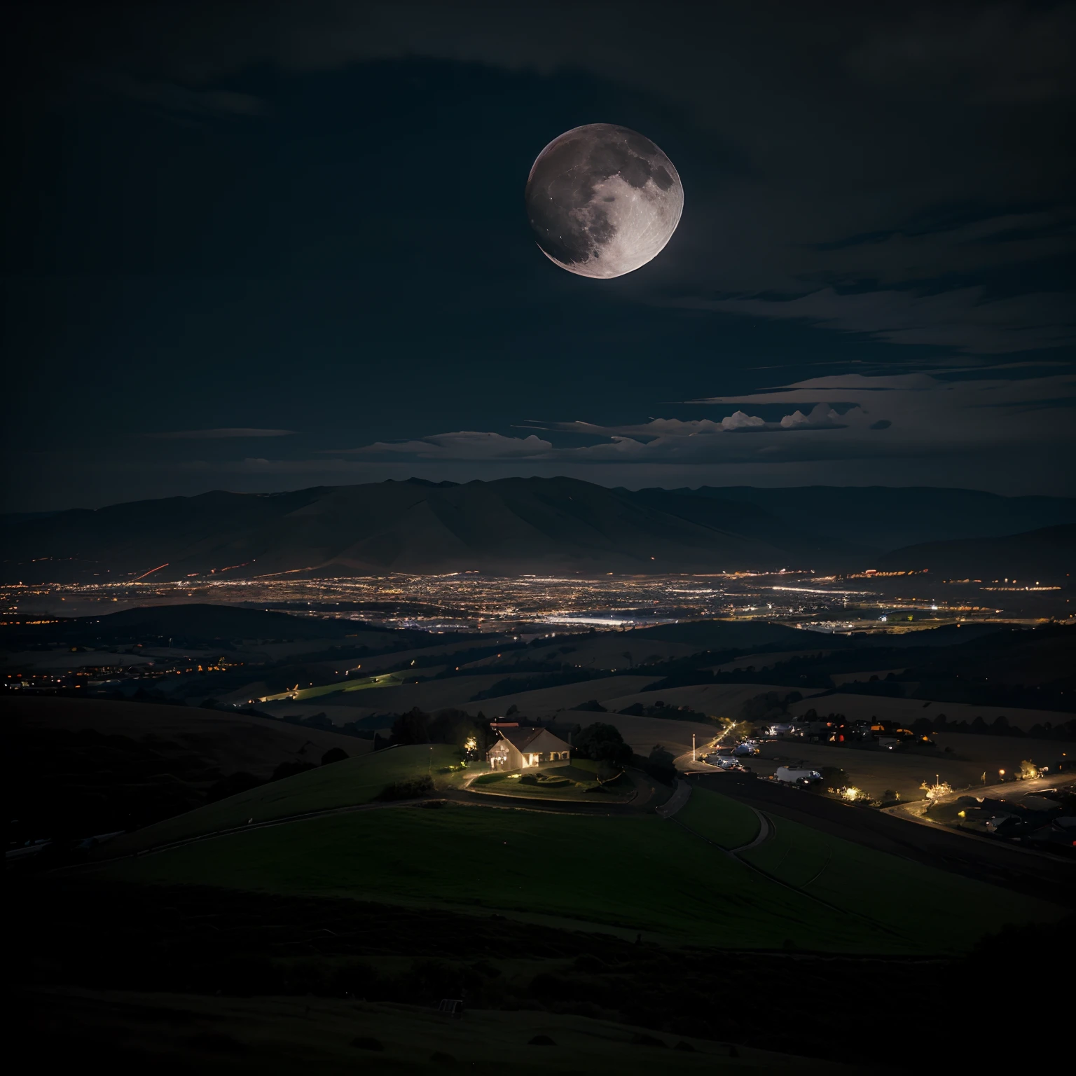 MYTERIIUS PLACE, HILLS, DARK SKY, BLOODY MOON, NIGHT