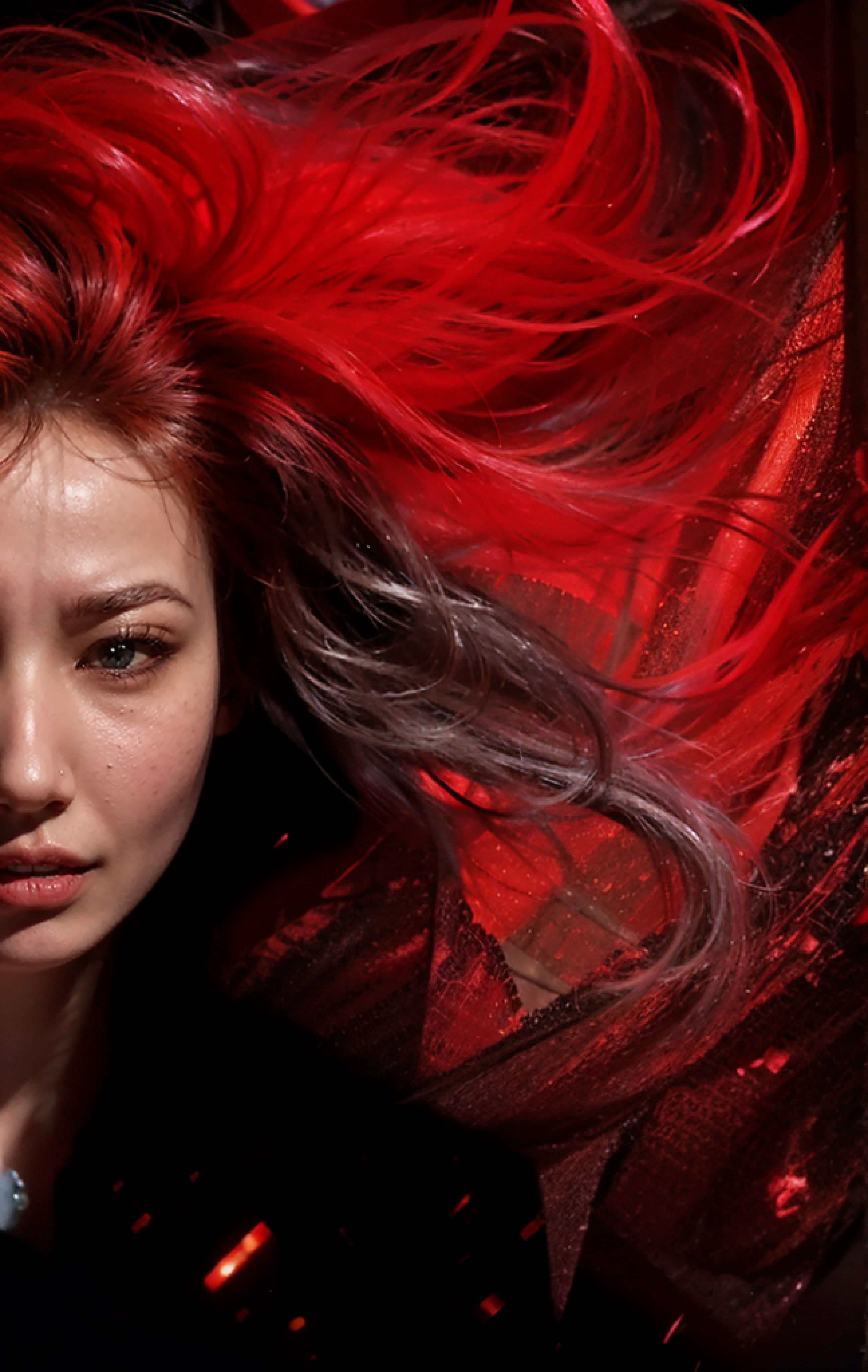 Beautiful asian girl with red lips, Her eyes shone like dreamy stars, glowing red eyes, beautiful and detailed eyes, RAW photo,(high detailed skin:1), (realistic, photo-realistic:1.37), ultra high res, professional lighting , 8k uhd, dslr , high quality, film grain, Fujifilm XT3, RAW photo,, RAW photo,(high detailed skin:1), (realistic, photo-realistic:1.37), ultra high res, professional lighting , 8k uhd, dslr , high quality, film grain, Fujifilm XT3, RAW photo,